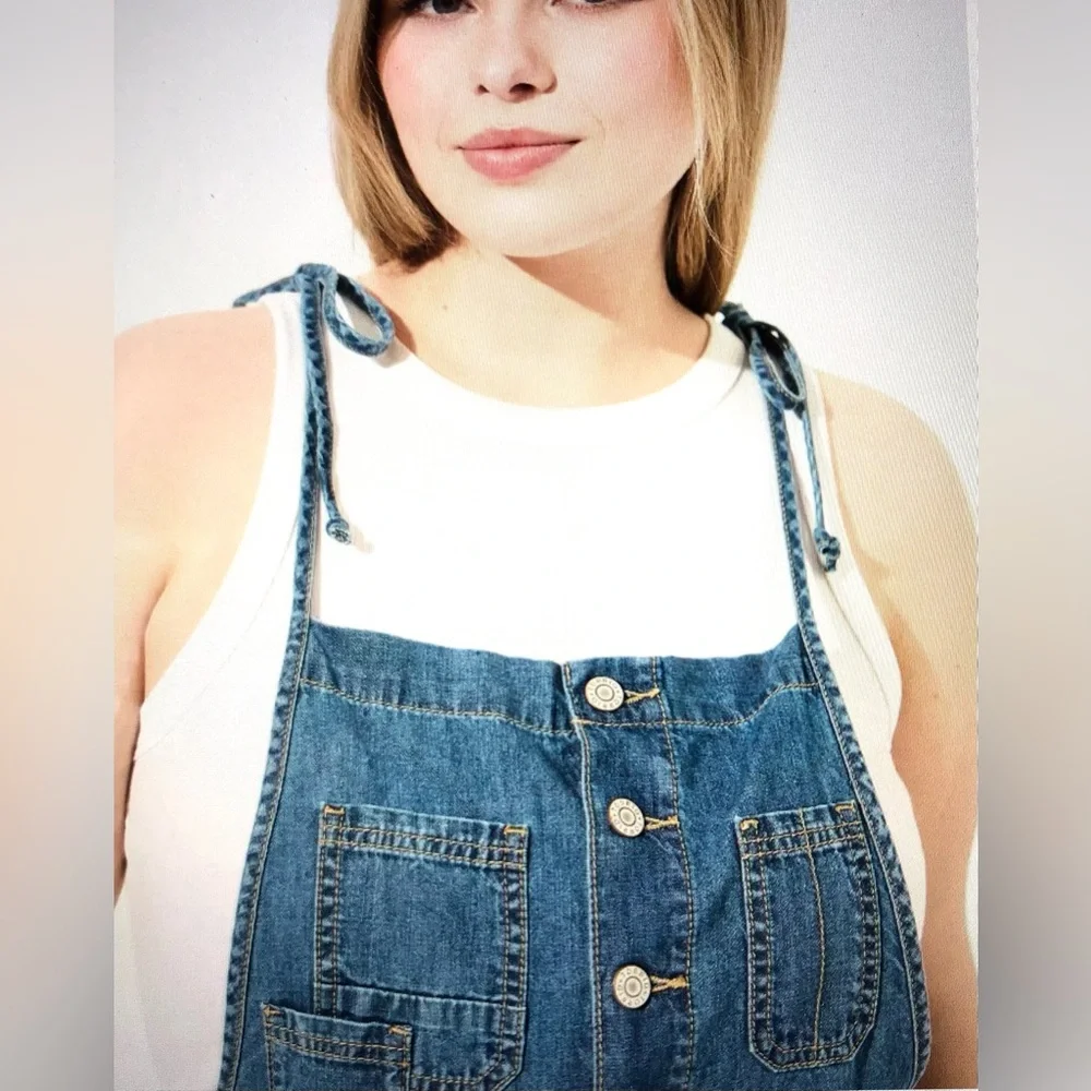Torrid Blue Denim Women Jeans Overalls - Picture 3 of 10
